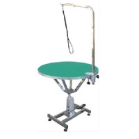 Hydraulic dog grooming table with arm